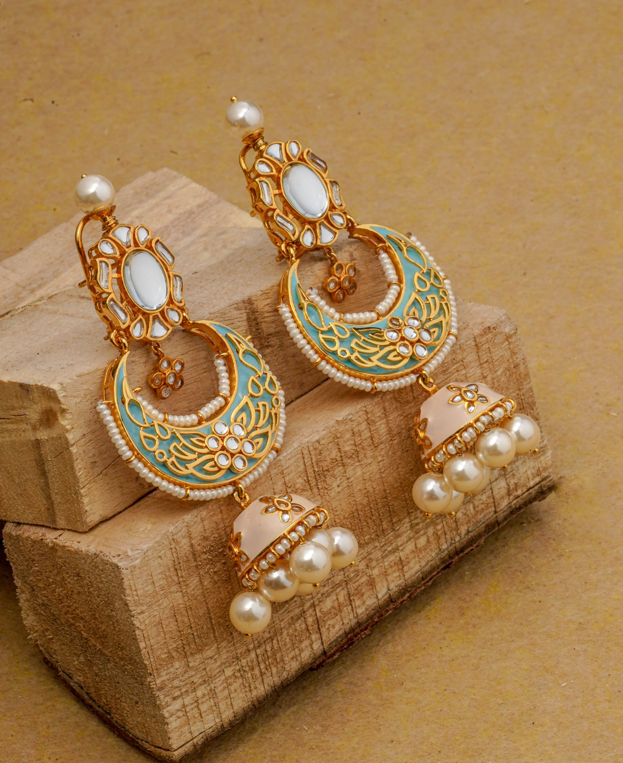 Gray Kundan Jhumkas/ Kundan Jhumka Earrings/gold Jhumkas/polki Chandballis/  Meenakari Pearl Earrings/ Indian Earrings/pakistani Jhumkas - Etsy